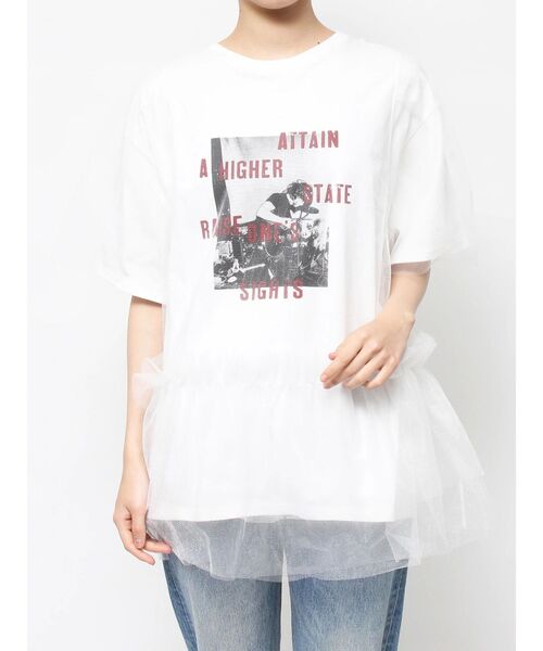 jouetie(ジュエティ)の「ボリュームチュールレイヤードワンピース(ワンピース・レディース・ブルー/オフホワイト/ブラック・MEDIUM)」の11枚目の写真