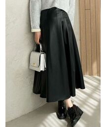 MERCURYDUO | フェイクレザーフレアスカート(スカート)