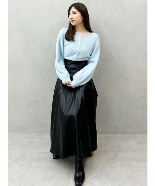 MERCURYDUO(マーキュリーデュオ)の「フェイクレザーフレアスカート(スカート・レディース・ブラック/ベージュ・SMALL/MEDIUM)」の17枚目の写真