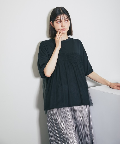 ANOTHER S（アナザーエス）の「チュールシアートップス（シャツ/ブラウス・レディース・ブルー系/ホワイト系/ブラック・M）」の13枚目の写真