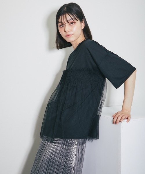 ANOTHER S（アナザーエス）の「チュールシアートップス（シャツ/ブラウス・レディース・ブルー系/ホワイト系/ブラック・M）」の16枚目の写真