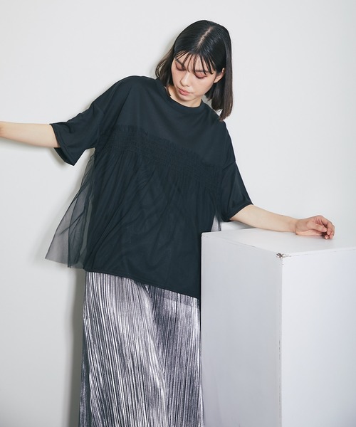 ANOTHER S（アナザーエス）の「チュールシアートップス（シャツ/ブラウス・レディース・ブルー系/ホワイト系/ブラック・M）」の15枚目の写真