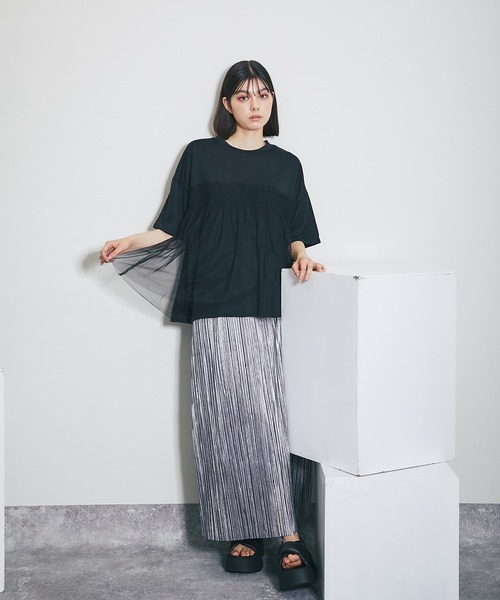 ANOTHER S（アナザーエス）の「チュールシアートップス（シャツ/ブラウス・レディース・ブルー系/ホワイト系/ブラック・M）」の14枚目の写真
