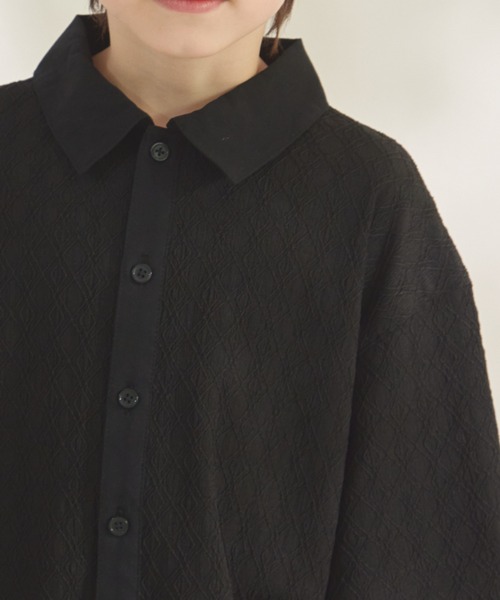 pairmanon（ペアマノン）の「ダイヤジャガードシャツ（シャツ/ブラウス・キッズ・ベージュ/ピンク/ブラック・100/90/110/130/120/140/150）」の7枚目の写真