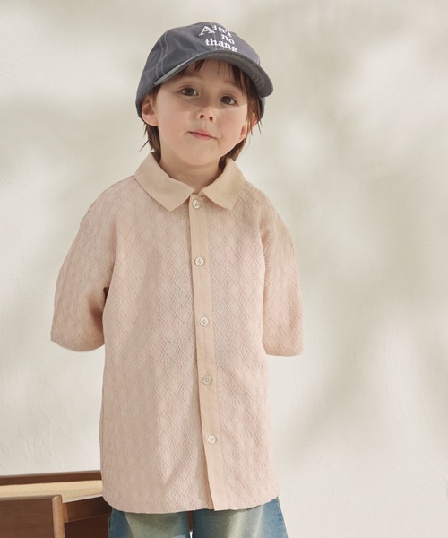 pairmanon（ペアマノン）の「ダイヤジャガードシャツ（シャツ/ブラウス・キッズ・ベージュ/ピンク/ブラック・100/90/110/130/120/140/150）」の19枚目の写真