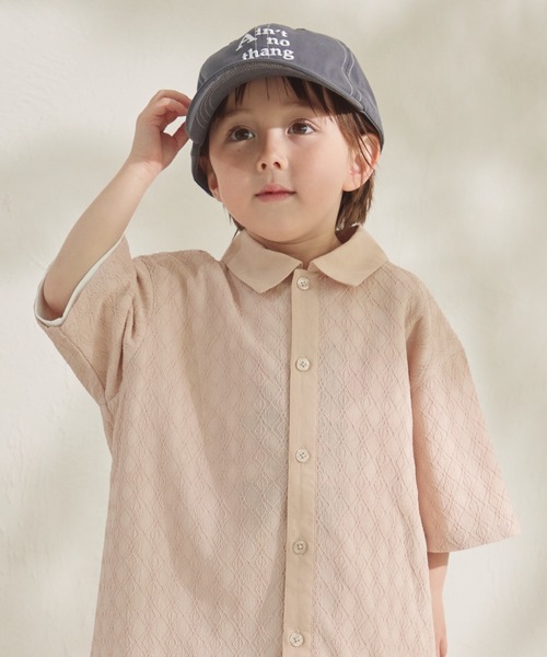 pairmanon（ペアマノン）の「ダイヤジャガードシャツ（シャツ/ブラウス・キッズ・ベージュ/ピンク/ブラック・100/90/110/130/120/140/150）」の5枚目の写真