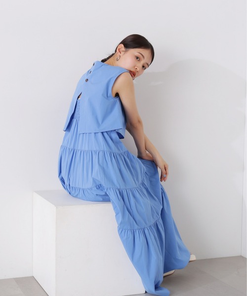 N.(N. Natural Beauty Basic)(エヌエヌナチュラルビューティーベーシック)の「◆レイヤートップコットンキャミワンピース(ワンピース・レディース・イエロー/ブルー/ブラック・SMALL/MEDIUM)」の15枚目の写真