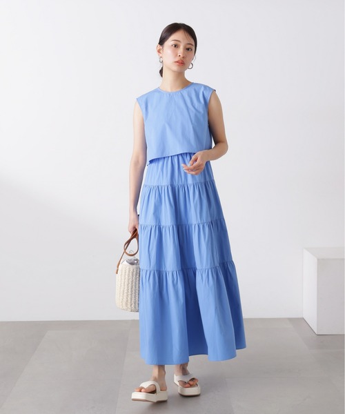 N.(N. Natural Beauty Basic)(エヌエヌナチュラルビューティーベーシック)の「◆レイヤートップコットンキャミワンピース(ワンピース・レディース・イエロー/ブルー/ブラック・SMALL/MEDIUM)」の17枚目の写真