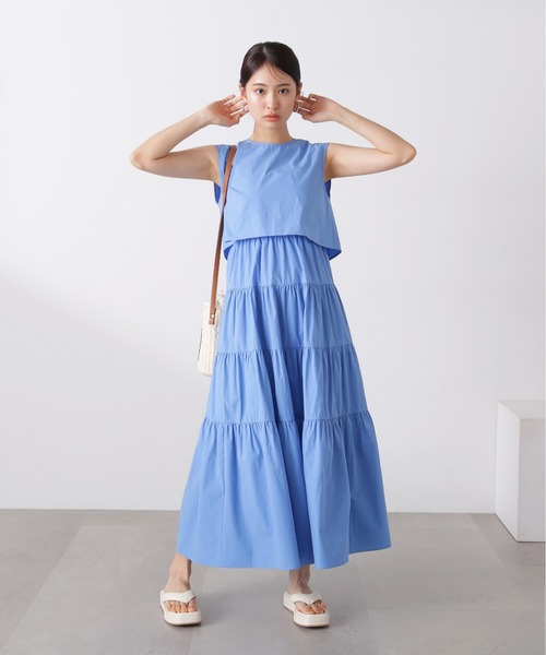 N.(N. Natural Beauty Basic)(エヌエヌナチュラルビューティーベーシック)の「◆レイヤートップコットンキャミワンピース(ワンピース・レディース・イエロー/ブルー/ブラック・SMALL/MEDIUM)」の20枚目の写真