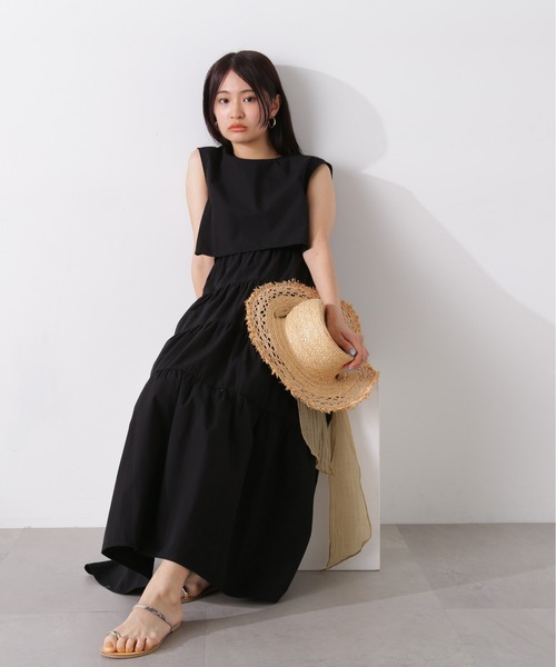 N.(N. Natural Beauty Basic)(エヌエヌナチュラルビューティーベーシック)の「◆レイヤートップコットンキャミワンピース(ワンピース・レディース・イエロー/ブルー/ブラック・SMALL/MEDIUM)」の4枚目の写真