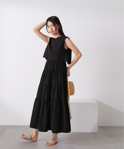 N.(N. Natural Beauty Basic)(エヌエヌナチュラルビューティーベーシック)の「◆レイヤートップコットンキャミワンピース(ワンピース・レディース・イエロー/ブルー/ブラック・SMALL/MEDIUM)」の6枚目の写真