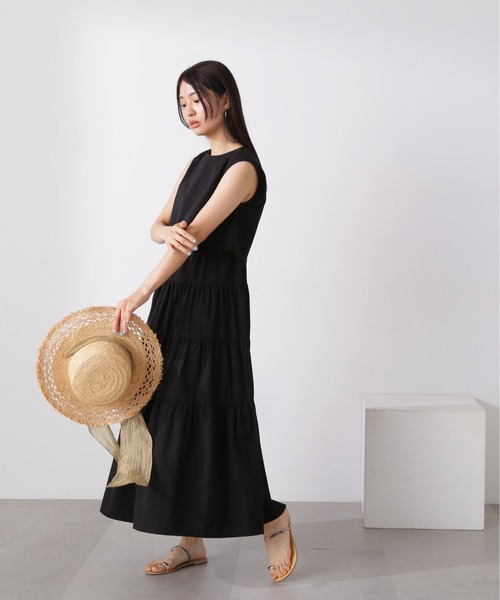 N.(N. Natural Beauty Basic)(エヌエヌナチュラルビューティーベーシック)の「◆レイヤートップコットンキャミワンピース(ワンピース・レディース・イエロー/ブルー/ブラック・SMALL/MEDIUM)」の7枚目の写真