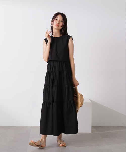 N.(N. Natural Beauty Basic)(エヌエヌナチュラルビューティーベーシック)の「◆レイヤートップコットンキャミワンピース(ワンピース・レディース・イエロー/ブルー/ブラック・SMALL/MEDIUM)」の8枚目の写真