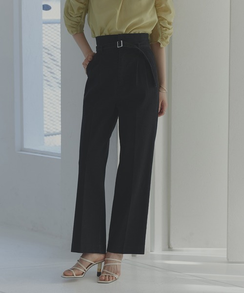 ベルト付ウエストタックパンツ（スラックス）｜RUIRUE BOUTIQUE（ルイルエブティック）