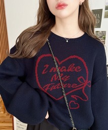 moment+（モーメントプラス）の「6G ハートロゴジャガードニットプルオーバー（ニット/セーター）」