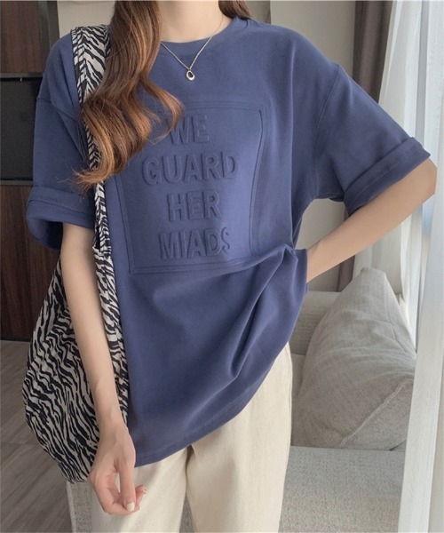 Ritzy（リッツィー）の「エンボスロゴ Tシャツ（Tシャツ/カットソー・レディース・ホワイト/ブラック/チャコールグレー/ブルー・M/L）」の5枚目の写真