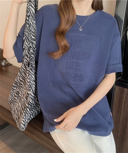 Ritzy（リッツィー）の「エンボスロゴ Tシャツ（Tシャツ/カットソー・レディース・ホワイト/ブラック/チャコールグレー/ブルー・M/L）」の8枚目の写真