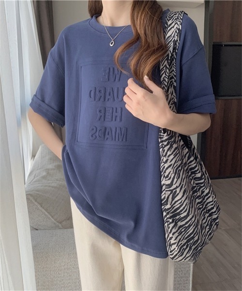 Ritzy（リッツィー）の「エンボスロゴ Tシャツ（Tシャツ/カットソー・レディース・ホワイト/ブラック/チャコールグレー/ブルー・M/L）」の9枚目の写真