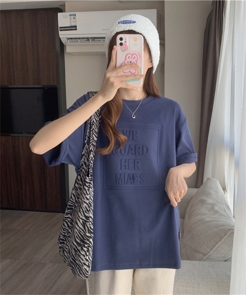 Ritzy（リッツィー）の「エンボスロゴ Tシャツ（Tシャツ/カットソー・レディース・ホワイト/ブラック/チャコールグレー/ブルー・M/L）」の10枚目の写真