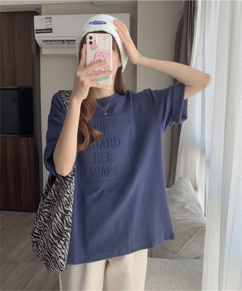 Ritzy（リッツィー）の「エンボスロゴ Tシャツ（Tシャツ/カットソー・レディース・ホワイト/ブラック/チャコールグレー/ブルー・M/L）」の11枚目の写真