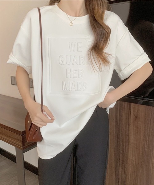 Ritzy（リッツィー）の「エンボスロゴ Tシャツ（Tシャツ/カットソー・レディース・ホワイト/ブラック/チャコールグレー/ブルー・M/L）」の14枚目の写真