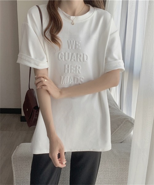 Ritzy（リッツィー）の「エンボスロゴ Tシャツ（Tシャツ/カットソー・レディース・ホワイト/ブラック/チャコールグレー/ブルー・M/L）」の17枚目の写真