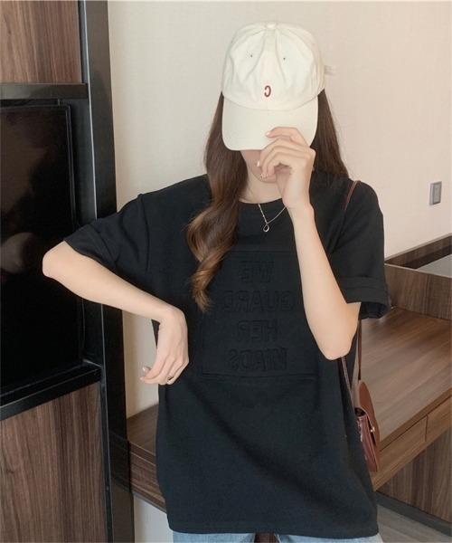 Ritzy（リッツィー）の「エンボスロゴ Tシャツ（Tシャツ/カットソー・レディース・ホワイト/ブラック/チャコールグレー/ブルー・M/L）」の21枚目の写真