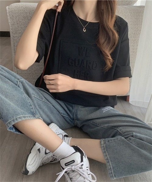 Ritzy（リッツィー）の「エンボスロゴ Tシャツ（Tシャツ/カットソー・レディース・ホワイト/ブラック/チャコールグレー/ブルー・M/L）」の22枚目の写真
