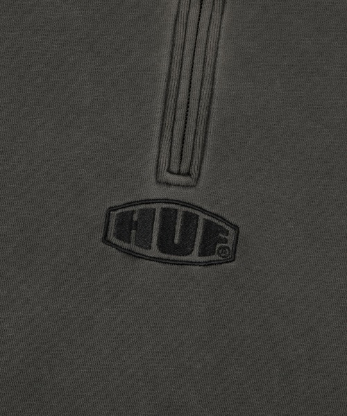 HUF（ハフ）の「MAXIMIZE DYED ZIP POLO / HUF ハフ ポロシャツ（ポロシャツ・メンズ・ブラック/アイボリー/グリーン・SMALL/XX-LARGE/X-LARGE/LARGE/MEDIUM）」の8枚目の写真