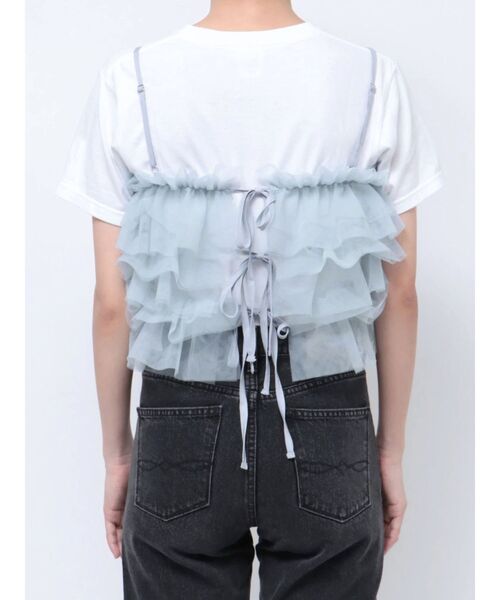 jouetie（ジュエティ）の「チュールビスチェ（キャミソール・レディース・ブラック/オフホワイト/ブルー・MEDIUM）」の16枚目の写真