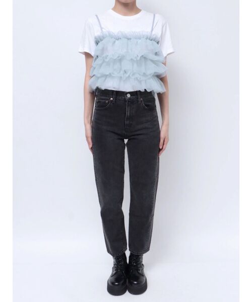 jouetie（ジュエティ）の「チュールビスチェ（キャミソール・レディース・ブラック/オフホワイト/ブルー・MEDIUM）」の5枚目の写真