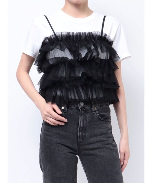 jouetie（ジュエティ）の「チュールビスチェ（キャミソール・レディース・ブラック/オフホワイト/ブルー・MEDIUM）」の10枚目の写真