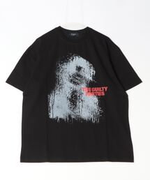Chikashitsu + | ストリートファッション Chikashitsu + チカシツプラス paint graphic t-shirt プリントTシャツ グラフィックTシャツ 半袖トップス 半袖Tシャツ オーバーサイズ 韓国ファッション 韓国ストリート(Tシャツ/カットソー)