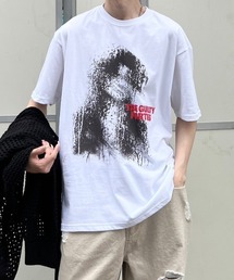 Chikashitsu + | ストリートファッション Chikashitsu + チカシツプラス paint graphic t-shirt プリントTシャツ グラフィックTシャツ 半袖トップス 半袖Tシャツ オーバーサイズ 韓国ファッション 韓国ストリート(Tシャツ/カットソー)