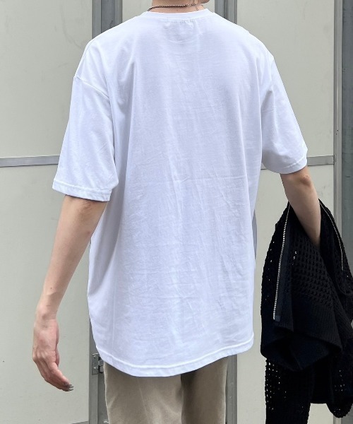 Chikashitsu +(チカシツプラス)の「【Chikashitsu +】paint graphic t-shirt / 【チカシツプラス】ペイントグラフィック半袖Tシャツ(Tシャツ/カットソー・メンズ・ブラック/ホワイト・ONE SIZE)」の7枚目の写真