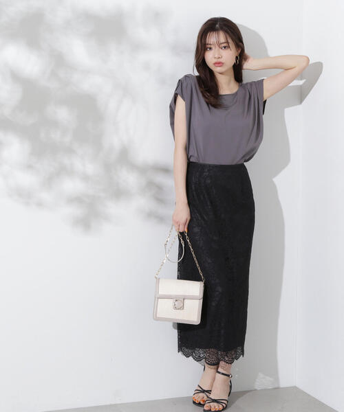 PROPORTION BODY DRESSING（プロポーションボディドレッシング）の「アシメＴシャツ / 1214260700（Tシャツ/カットソー・レディース・ダークグレー/ブラック/ホワイト・FREE）」の15枚目の写真