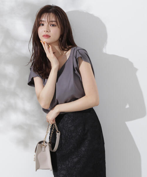 PROPORTION BODY DRESSING（プロポーションボディドレッシング）の「アシメＴシャツ / 1214260700（Tシャツ/カットソー・レディース・ダークグレー/ブラック/ホワイト・FREE）」の16枚目の写真