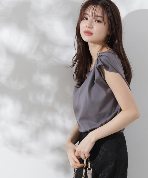 PROPORTION BODY DRESSING（プロポーションボディドレッシング）の「アシメＴシャツ / 1214260700（Tシャツ/カットソー・レディース・ダークグレー/ブラック/ホワイト・FREE）」の18枚目の写真