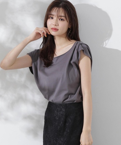 PROPORTION BODY DRESSING（プロポーションボディドレッシング）の「アシメＴシャツ / 1214260700（Tシャツ/カットソー・レディース・ダークグレー/ブラック/ホワイト・FREE）」の3枚目の写真