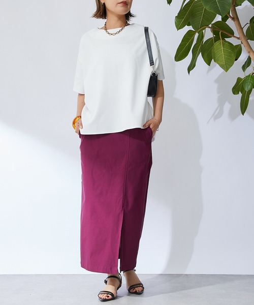 un dix cors（アンディコール）の「《着回し・体型カバー◎》半袖ポンチョカットソー（Tシャツ/カットソー・レディース・オフホワイト/ブラック/グリーン/レッド・FREE）」の14枚目の写真