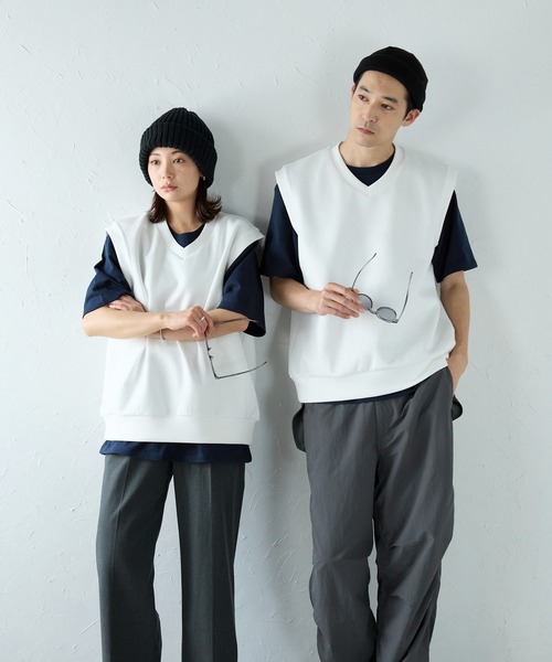 8.5オンスダンボールニットベスト（ポリジン加工）（ベスト）｜Bonjour Sagan（ボンジュールサガン）