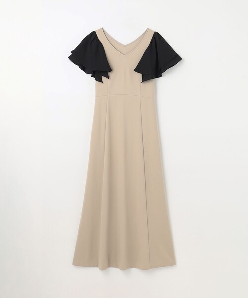 GRACE CONTINENTAL(グレースコンチネンタル)の「フリルスリーブカットワンピース(ワンピース・レディース・ブルー/ベージュ/ブラック・36)」の1枚目の写真