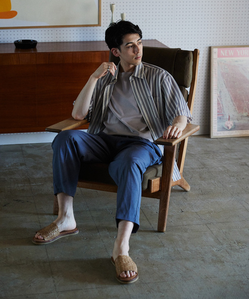 JOURNAL STANDARD relume(ジャーナルスタンダード レリューム)の「カラーストライプレースシャツ(シャツ/ブラウス・メンズ・サックスブルー/ブラック/チャコールグレー・LARGE/MEDIUM)」の5枚目の写真