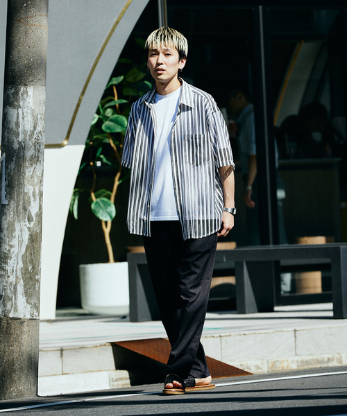 JOURNAL STANDARD relume(ジャーナルスタンダード レリューム)の「カラーストライプレースシャツ(シャツ/ブラウス・メンズ・サックスブルー/ブラック/チャコールグレー・LARGE/MEDIUM)」の9枚目の写真