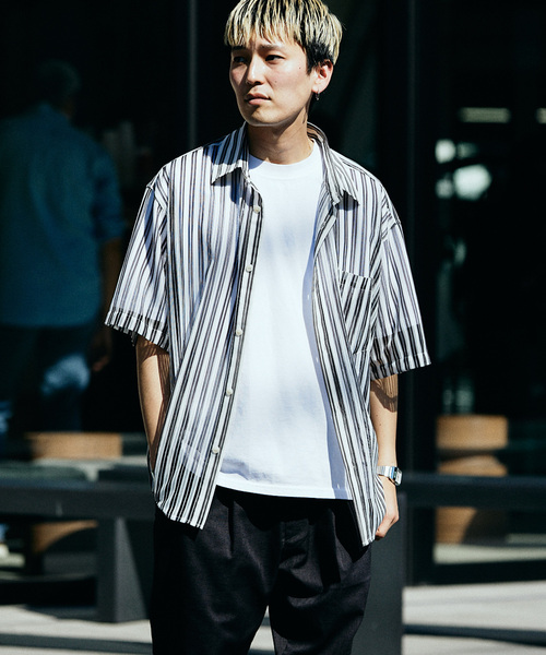 JOURNAL STANDARD relume(ジャーナルスタンダード レリューム)の「カラーストライプレースシャツ(シャツ/ブラウス・メンズ・サックスブルー/ブラック/チャコールグレー・LARGE/MEDIUM)」の12枚目の写真