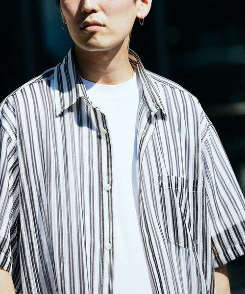 JOURNAL STANDARD relume(ジャーナルスタンダード レリューム)の「カラーストライプレースシャツ(シャツ/ブラウス・メンズ・サックスブルー/ブラック/チャコールグレー・LARGE/MEDIUM)」の13枚目の写真