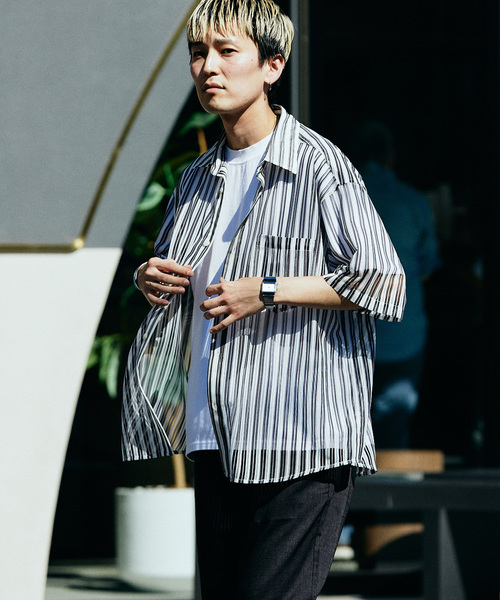 JOURNAL STANDARD relume(ジャーナルスタンダード レリューム)の「カラーストライプレースシャツ(シャツ/ブラウス・メンズ・サックスブルー/ブラック/チャコールグレー・LARGE/MEDIUM)」の15枚目の写真