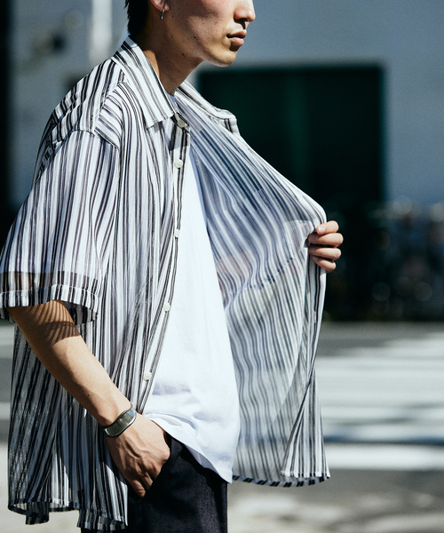 JOURNAL STANDARD relume(ジャーナルスタンダード レリューム)の「カラーストライプレースシャツ(シャツ/ブラウス・メンズ・サックスブルー/ブラック/チャコールグレー・LARGE/MEDIUM)」の19枚目の写真