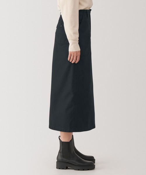 無印良品(ムジルシリョウヒン)の「婦人 洗いざらし ヘリンボーンベイカーストレートスカート(スカート・レディース・ブルー/ブラック/カーキ系・S/M/L/XL)」の6枚目の写真