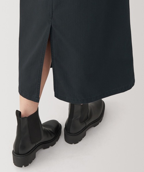 無印良品(ムジルシリョウヒン)の「婦人 洗いざらし ヘリンボーンベイカーストレートスカート(スカート・レディース・ブルー/ブラック/カーキ系・S/M/L/XL)」の10枚目の写真